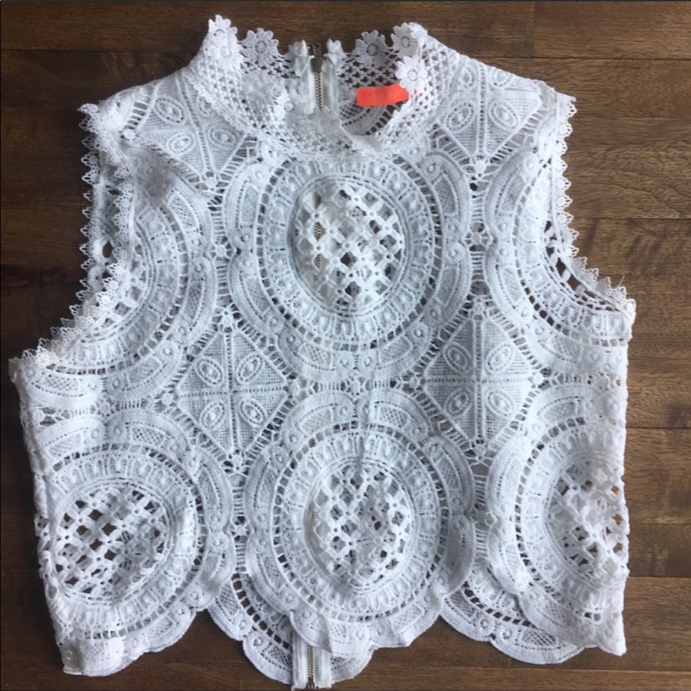 White crochet crop top